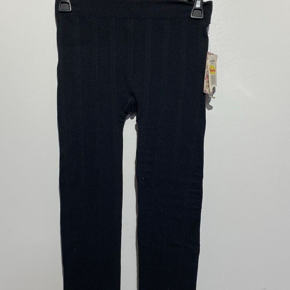 Pink Republic Women's Black Cable‎ Knit High Waist Tight Leggings Size XL NWT